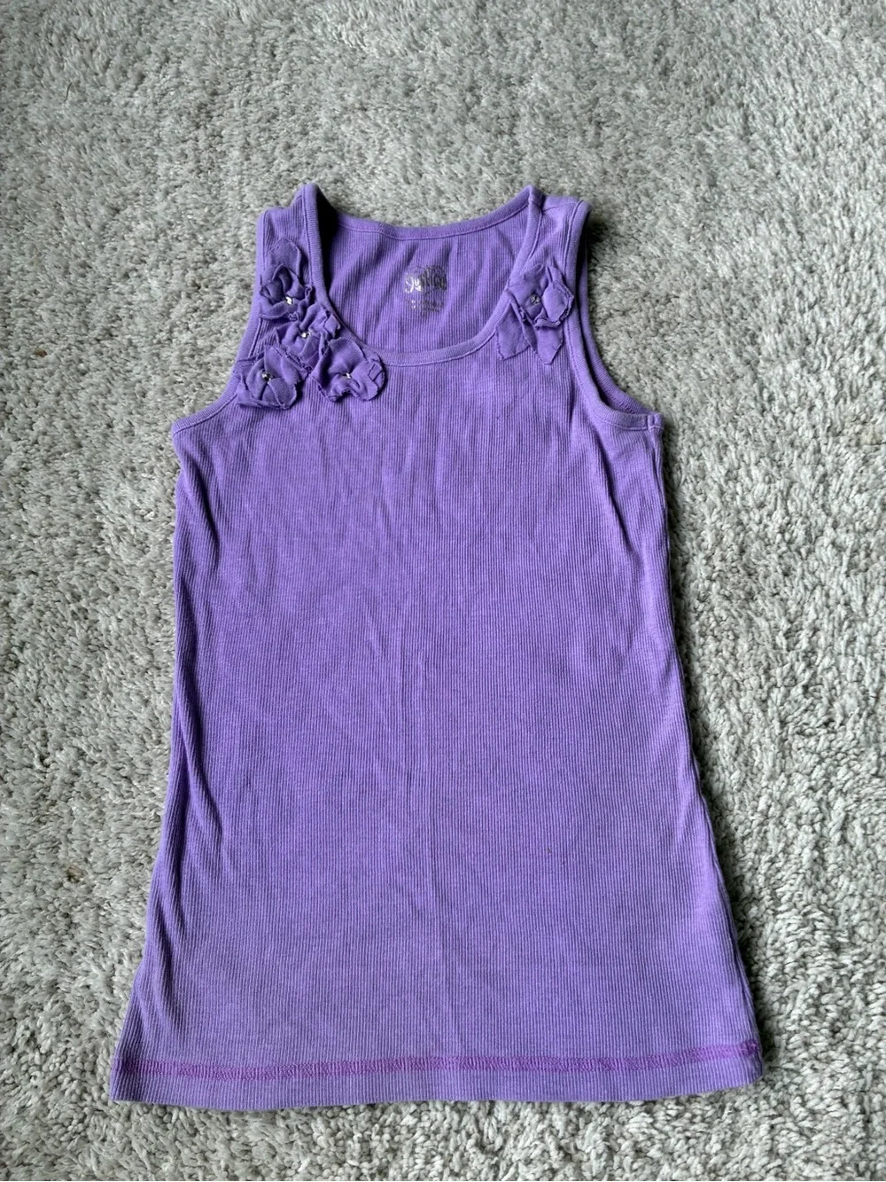 🎆🎇3for$9 justice girls lilac Floral-Accent Tank Top